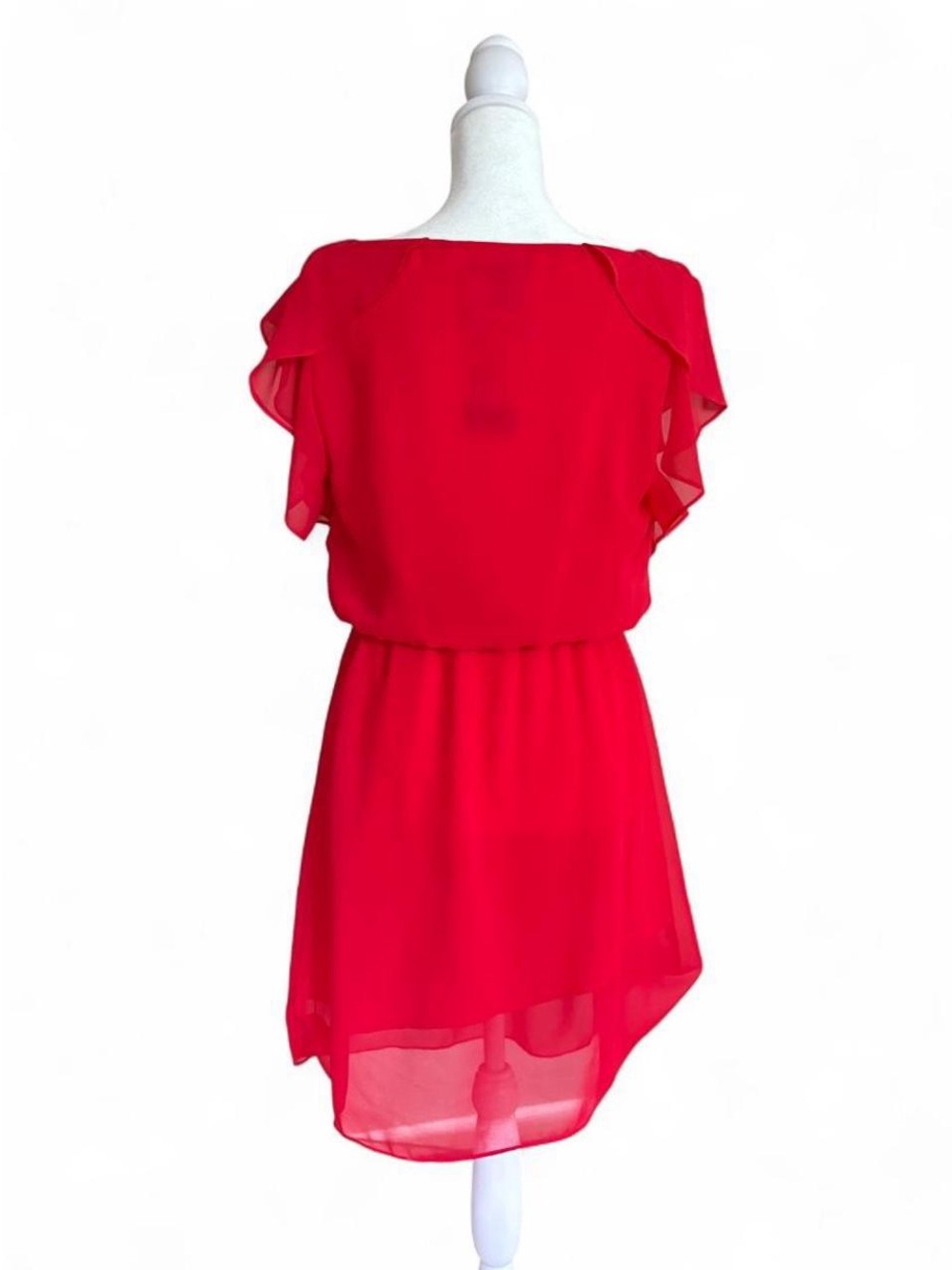H&M Bright Red Ruffle Midi Dress - Picture 4 of 5
